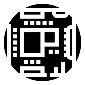 Microchip processor circuit board representing digital technology Stock-Illustration