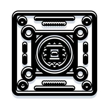 Microchip processor circuit board technology icon Stock Illustration