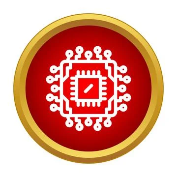 Microchip processor circuit board technology digital icon イラスト素材