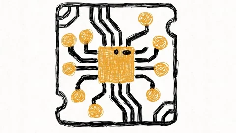 Microchip Processor Circuit Technology Animation Stock Footage 341863589