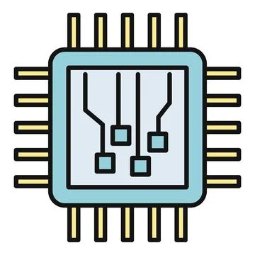 Microchip processor concept with integrated circuit technology Stockillustratie