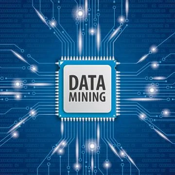 Microchip Processor Data Mining Stock Illustration