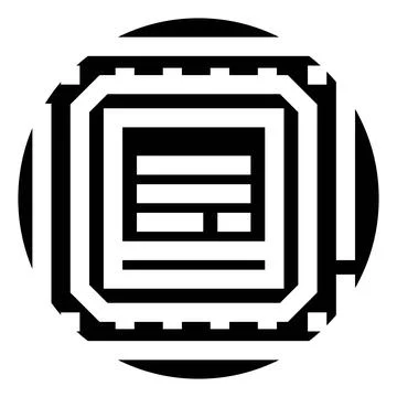 Microchip processor diagram icon representing digital technology Ilustración de archivo