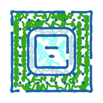 Microchip processor with electronic circuit technology Stock Illustration