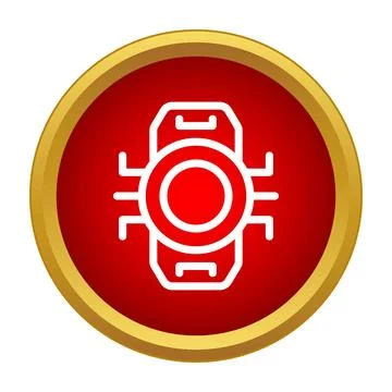 Microchip processor icon depicting computing hardware technology Stock Illustration