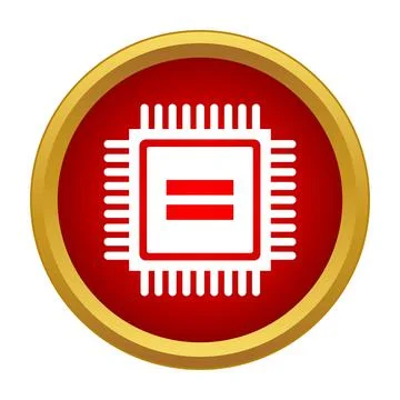 Microchip processor icon with equality sign concept Stockillustratie