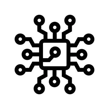 Microchip processor icon representing circuit board technology Stock Illustration