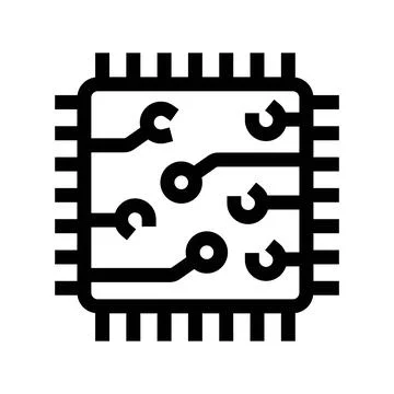 Microchip processor icon representing computing technology Ilustración de archivo