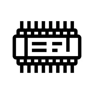 Microchip processor icon representing digital technology concept Stock Illustration