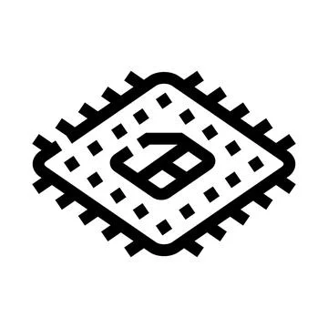 Microchip processor icon representing digital technology concept Stock Illustration