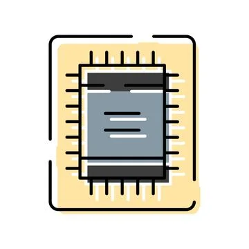 Microchip processor icon representing electronics technology hardware Stock Illustration