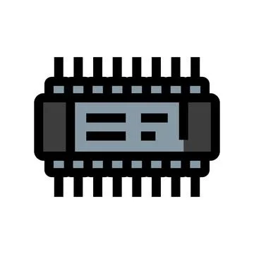 Microchip processor icon representing technology and digital hardware Ilustración de archivo