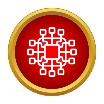 Microchip processor icon representing technology and electronics 스톡 일러스트