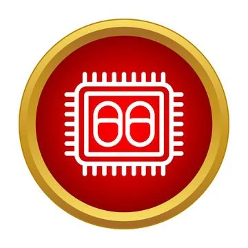 Microchip processor integrated circuit technology icon computing Stock Illustration