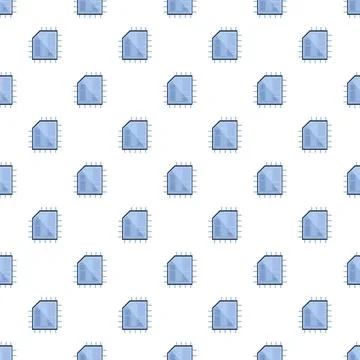 Microchip processor seamless pattern background technology concept 스톡 일러스트