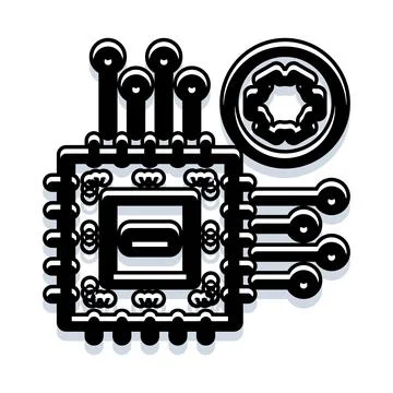 Microchip processor technology electrical computer hardware concept Stock Illustration