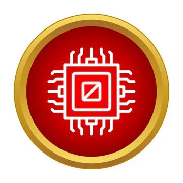 Microchip processor technology in an electronic circuit icon イラスト素材