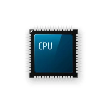 Microchip processor on white background. Stock Illustration