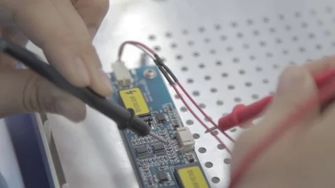 Microchip production factory. Technological process. Assembling the board. Chip Stock Footage 84875155