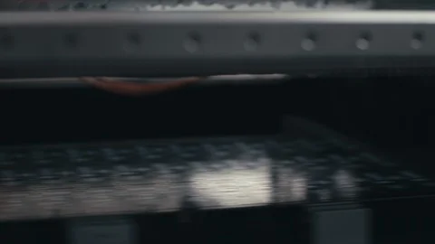 Microchip production factory technological process of applying solder paste Video stock 105375356