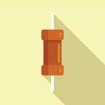 Microchip resistor icon flat vector. Electric circuit Stock Illustration
