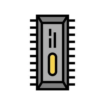 Microchip semiconductor manufacturing color icon vector illustration Illustrazione stock