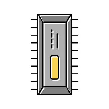 Microchip semiconductor manufacturing color icon vector illustration 库存插图
