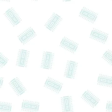Microchip semiconductor manufacturing glyph seamless pattern Stock Illustration