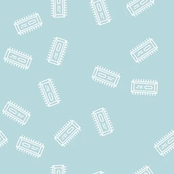 Microchip semiconductor manufacturing line seamless pattern Stock Illustration