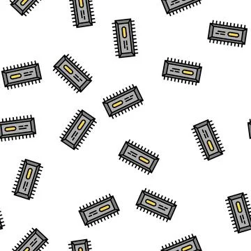 Microchip semiconductor manufacturing vector seamless pattern Illustrazione stock