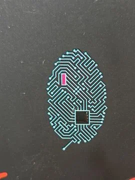 Microchip in shape of human fingerprint used for biometric identification Stock Photos