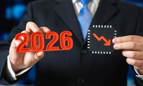 Microchip shortage in 2026. Memory chip shortage, insufficient production, an Stock Photos