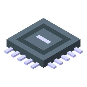 Microchip showing computing power, modern technology concept Illustrazione stock