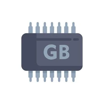 Microchip showing gigabyte storage capacity icon Illustrazione stock