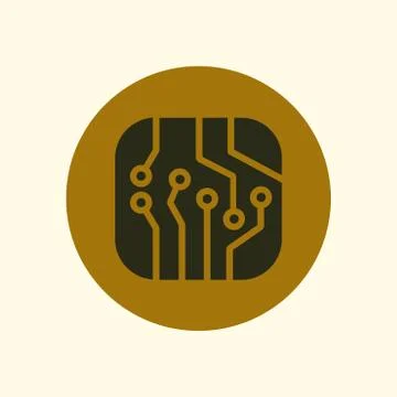 Microchip sign symbol Stock Illustration