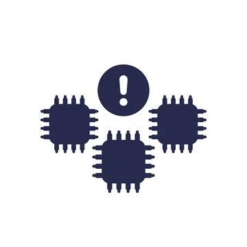 Microchip supply shortage icon with chips 스톡 일러스트