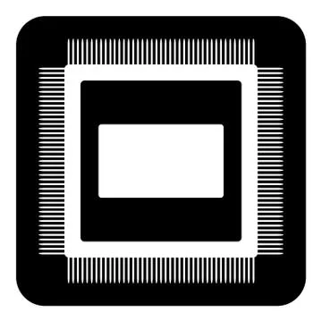 Microchip symbol button. Stock Illustration