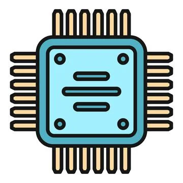 Microchip symbolizing computer technology and hardware processing Ilustración de archivo