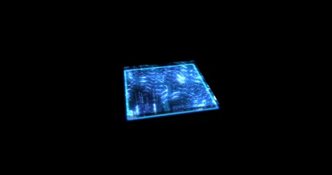 Microchip, system or tech with light, future development or big data science in Stock Footage 244702752