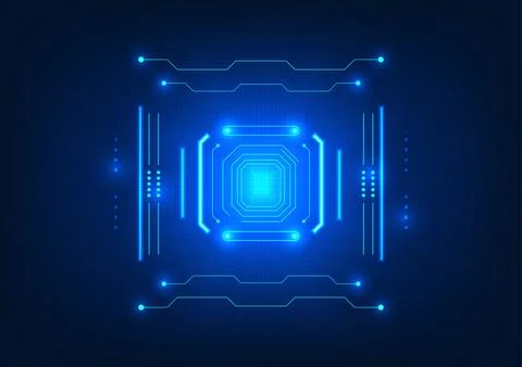 Microchip technology is a centrally placed microchip that is connected to t.. Stockillustratie