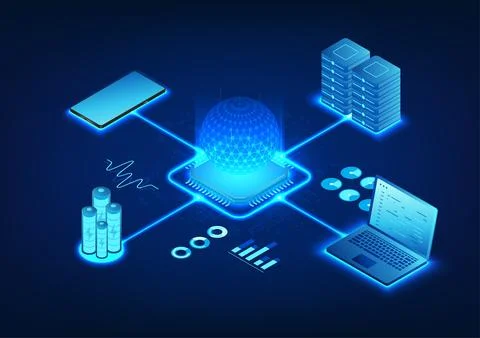 Microchip technology that is the command processor Management of the system.. 스톡 일러스트