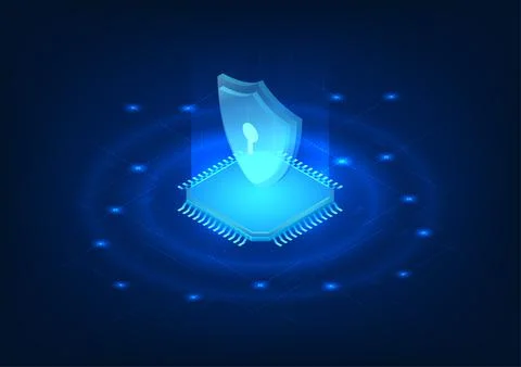Microchip technology equipped with cyber security system Protection against.. 스톡 일러스트