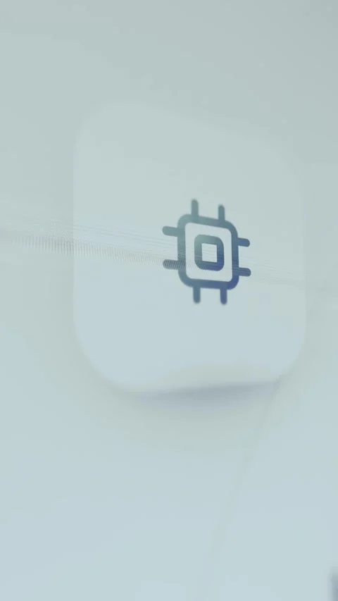 Microchip Technology Icon - Modern HUD Close Up Stock Footage 336410125