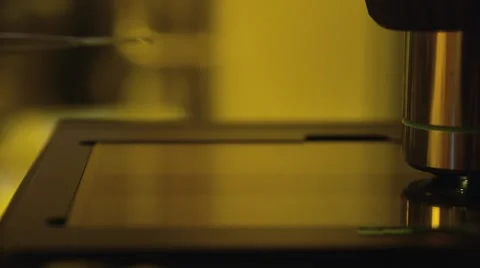 Microchip under microscope in a lab Stock Footage 61003231