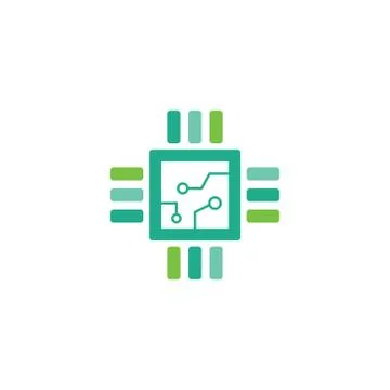 Microchip vector icon design template Stock Illustration