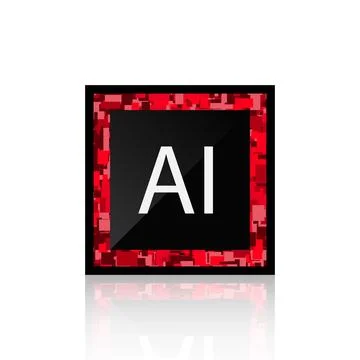 Microchip Vector Isolated. AI Learning and Artificial Intelligence Concept. V Illustrazione stock