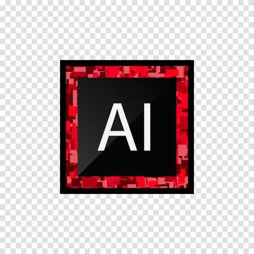 Microchip Vector Isolated. AI Learning and Artificial Intelligence Concept. V Stock Illustration