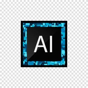 Microchip Vector Isolated. AI Learning and Artificial Intelligence Concept. V Stock Illustration