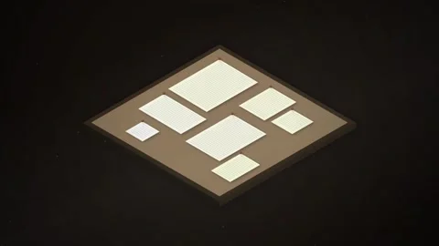 Microchip with visible circuits and components on a dark background Stock Footage 346661716