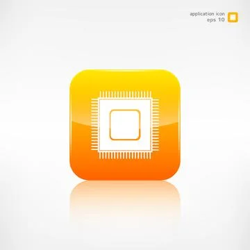 Microchip web icon. Application button. Stock Illustration